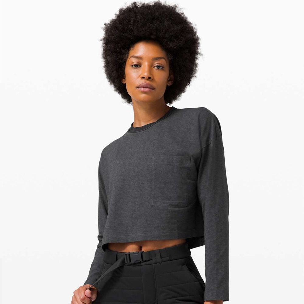 Lululemon check the box long sleeve top heather gray women’s size 6